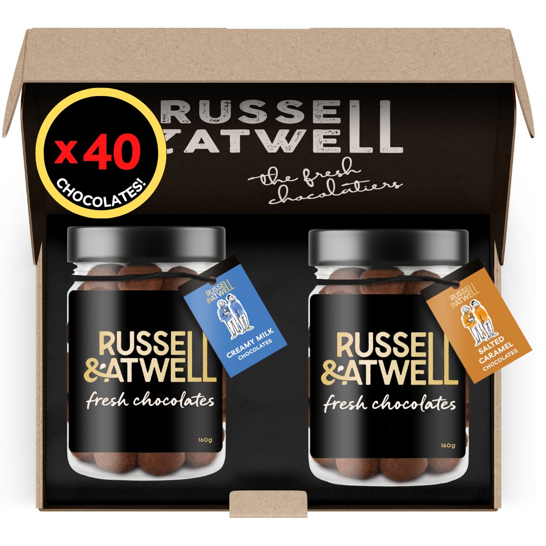 Creamy Milk & Salted Caramel 2 - Jar Box - Russell and Atwell