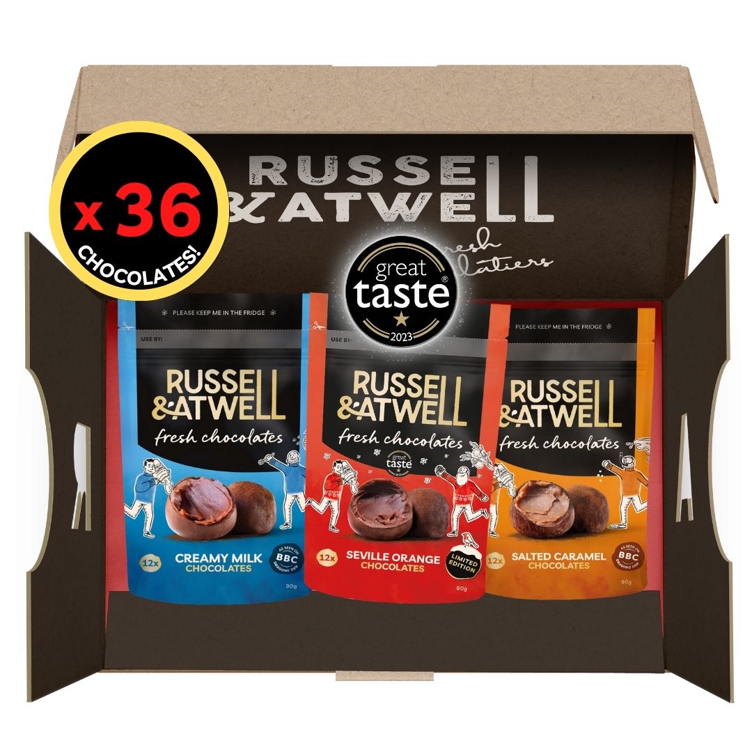 Festive Orange Monty Fresh Chocolate 3 - Pack - Russell and Atwell