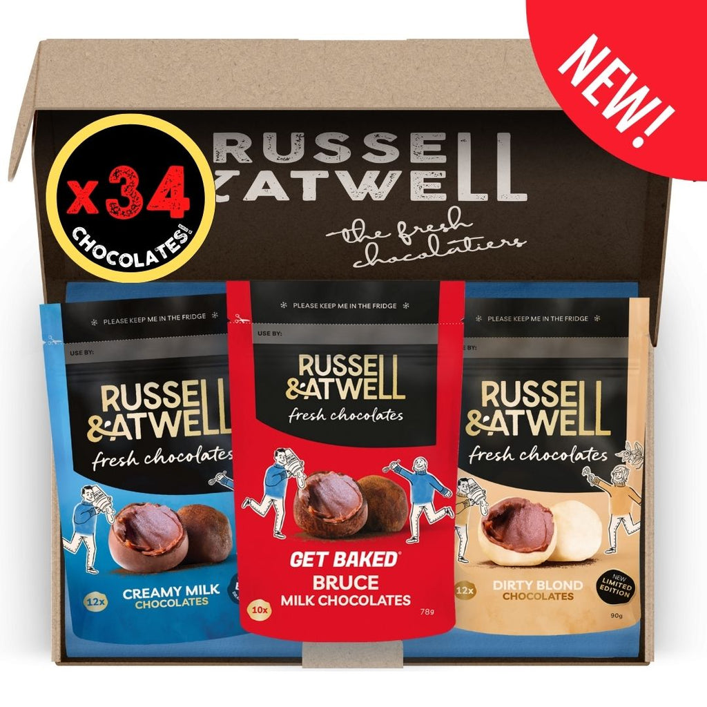 NEW Bruce Blond Monty Fresh Chocolate 3-Pack - Russell and Atwell