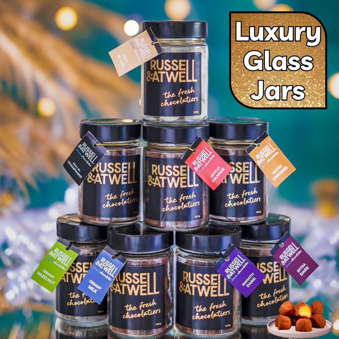 Festive Luxury Glass Jars - Russell and Atwell