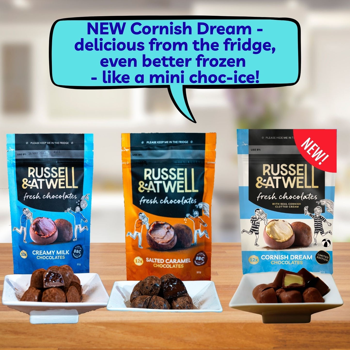 NEW Cornish Monty Fresh Chocolate 3-Pack