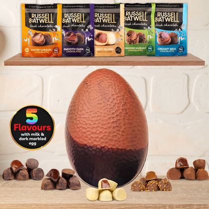 Award - winning Mini Monty Milk/Dark Marbled Easter Egg - Russell and Atwell