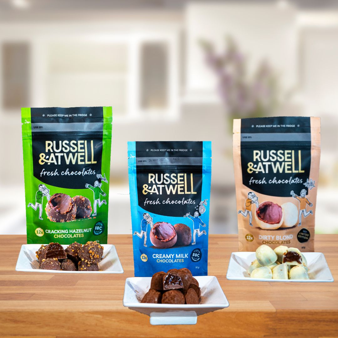 Blond Nutty Monty Fresh Chocolate 3 - Pack - Russell and Atwell