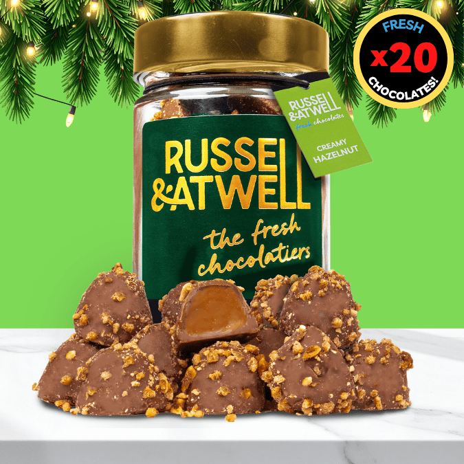 Cracking Hazelnut Luxury Festive Glass Jar - Russell and Atwell