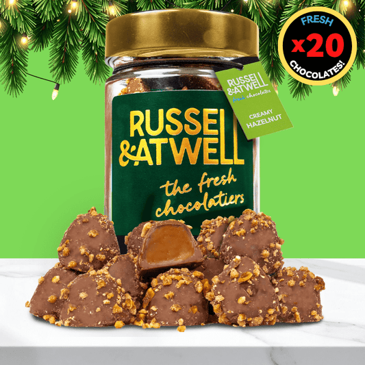 Cracking Hazelnut Luxury Festive Glass Jar - Russell and Atwell