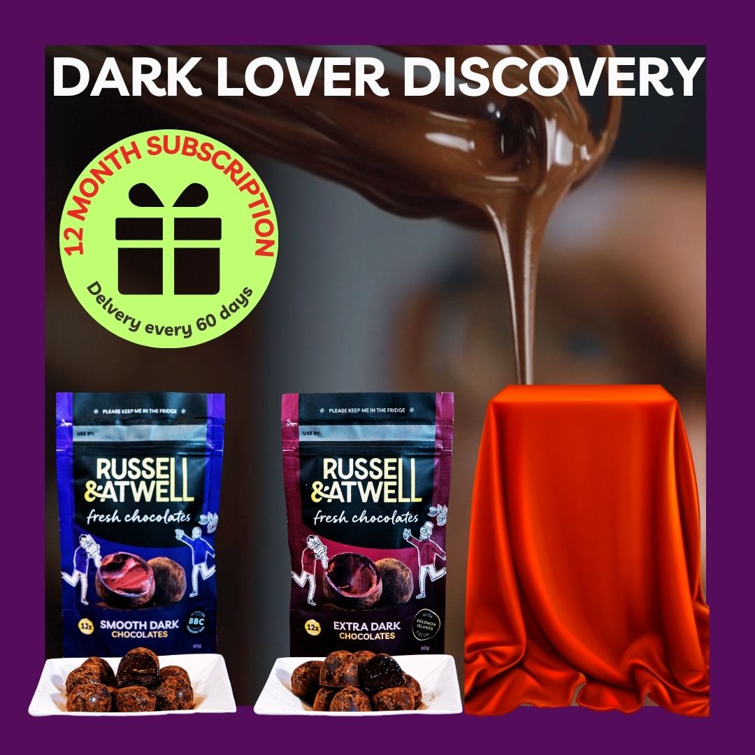 Discovery DARK 3 - Pack 12 - Month Chocolate subscription - Russell and Atwell