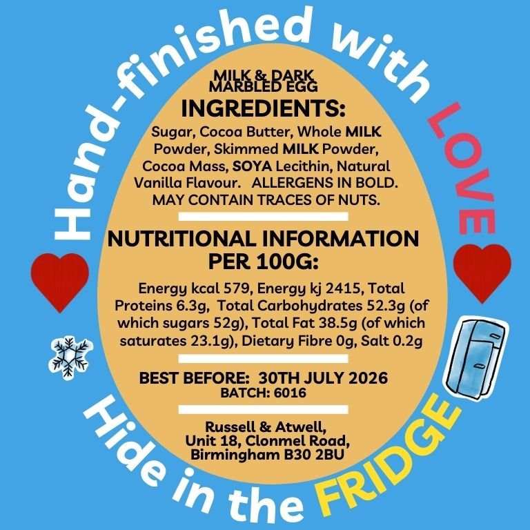 Double Marbled Easter Egg Milk/Blond - Russell and Atwell