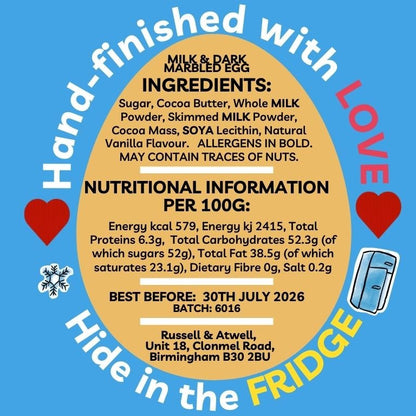 Double Marbled Easter Egg Milk/Blond - Russell and Atwell