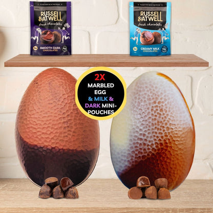 Double Marbled Easter Egg Milk/Blond and Milk/Dark - Russell and Atwell