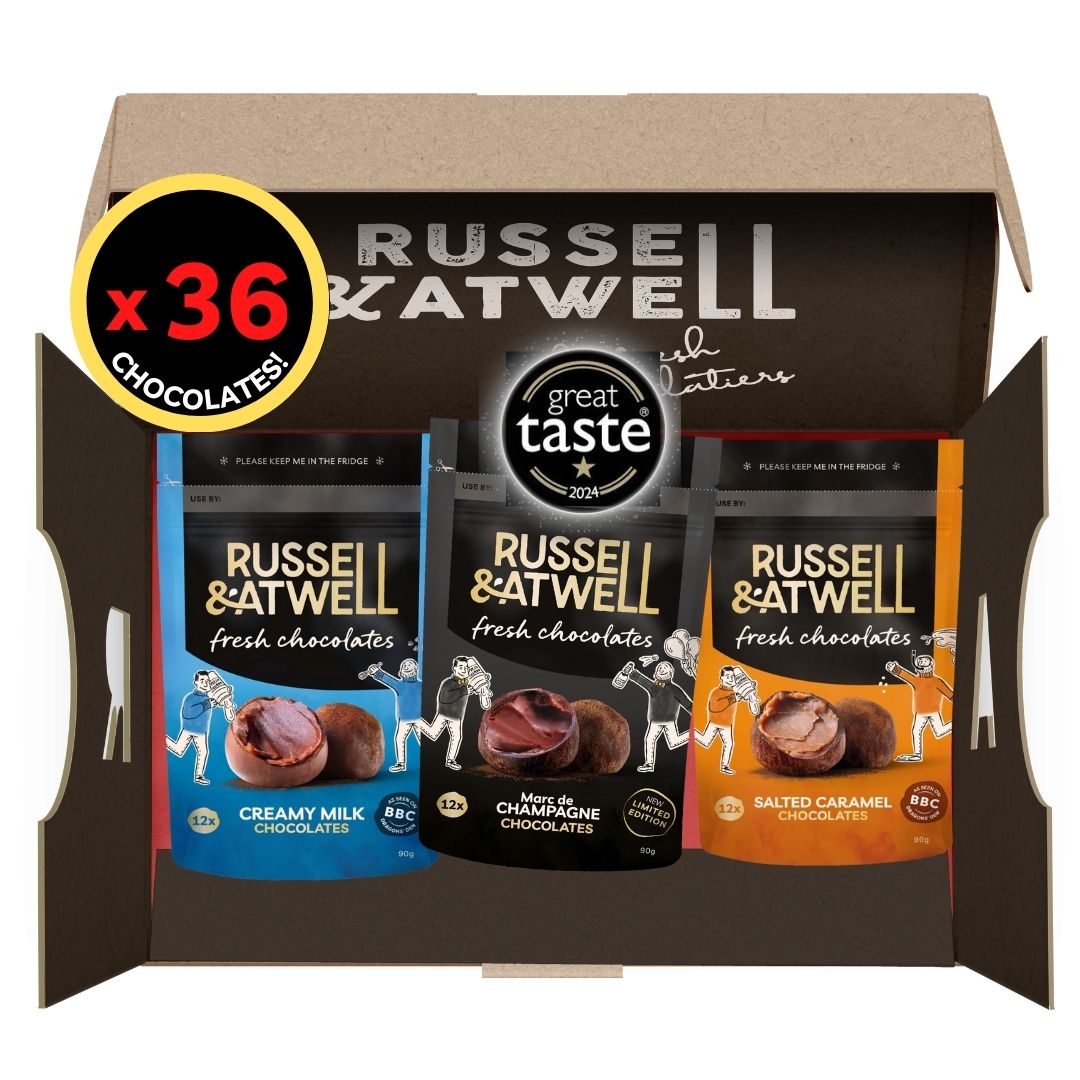 Festive Champagne Monty Fresh Chocolate 3 - Pack - Russell and Atwell