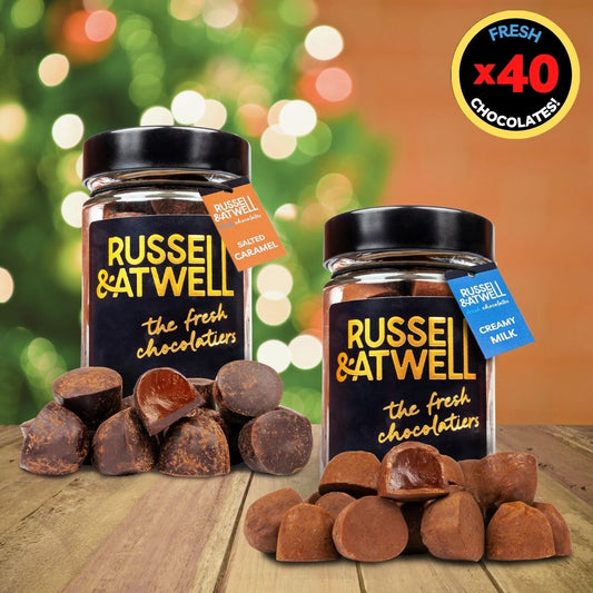 Festive Creamy Milk & Salted Caramel 2 - Jar Box - Russell and Atwell