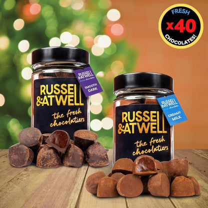Festive Creamy Milk & Smooth Dark 2 - Jar Box - Russell and Atwell