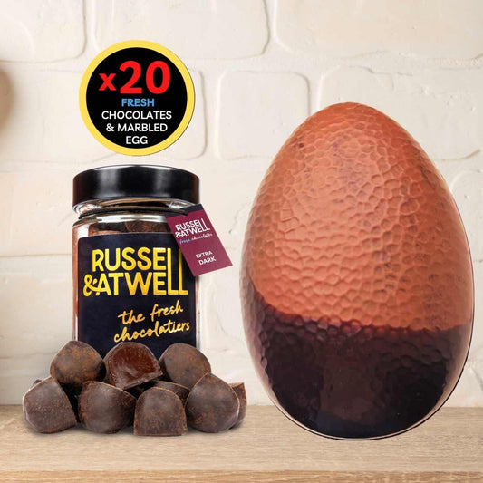 Milk & Dark Easter Egg and Extra Dark Jar - Russell and Atwell