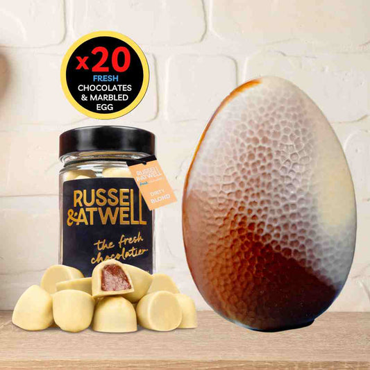 Milk/Blond Easter Egg and Dirty Blond Jar - Russell and Atwell