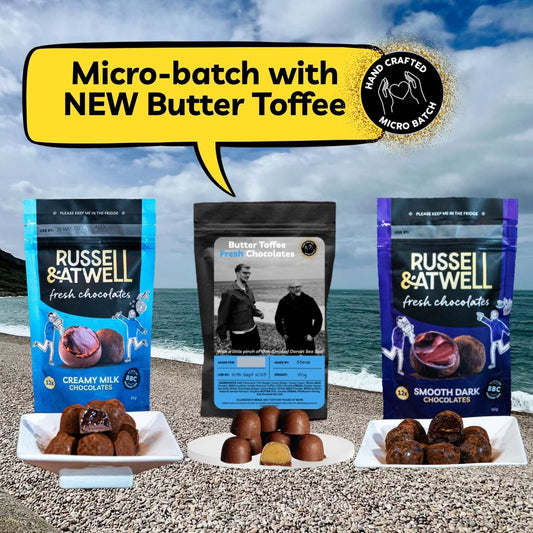 NEW Butter Toffee with a hint of smoked sea salt - Micro Batch Monty - Russell and Atwell