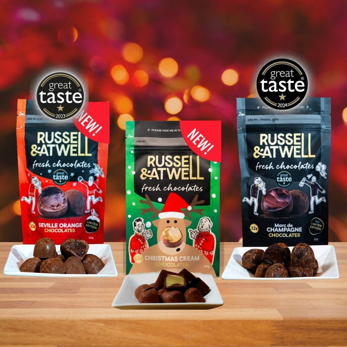 NEW Christmas Monty LUX Fresh Chocolate 3 - Pack - Russell and Atwell
