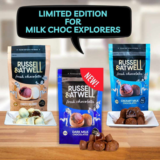 NEW Dark Milk Monty Fresh Chocolate 3 - Pack - Russell and Atwell