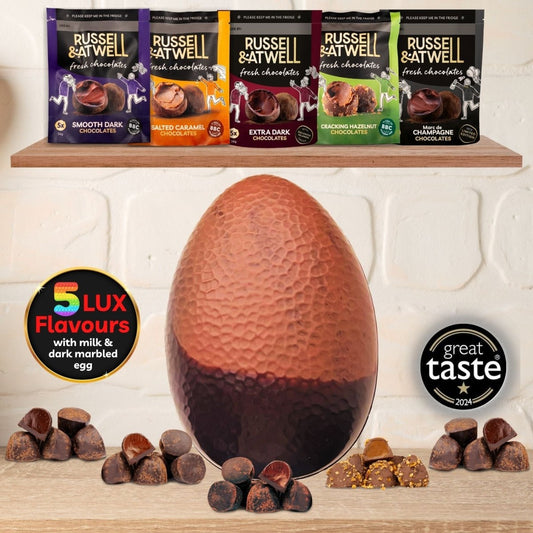 NEW Mini Monty LUX Milk/Dark Marbled Easter Egg - Russell and Atwell