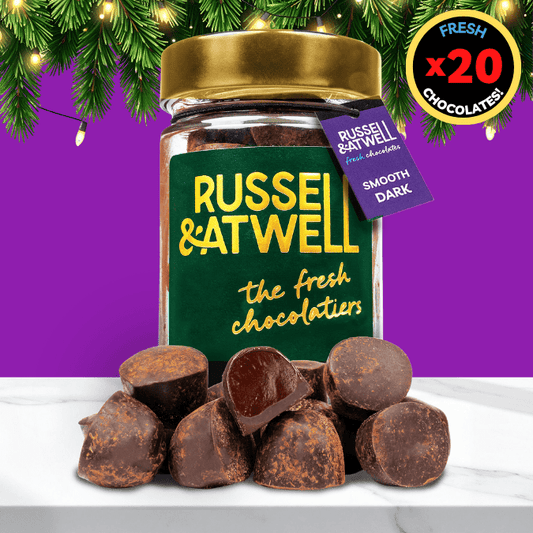 Smooth Dark Luxury Festive Glass Jar - Russell and Atwell