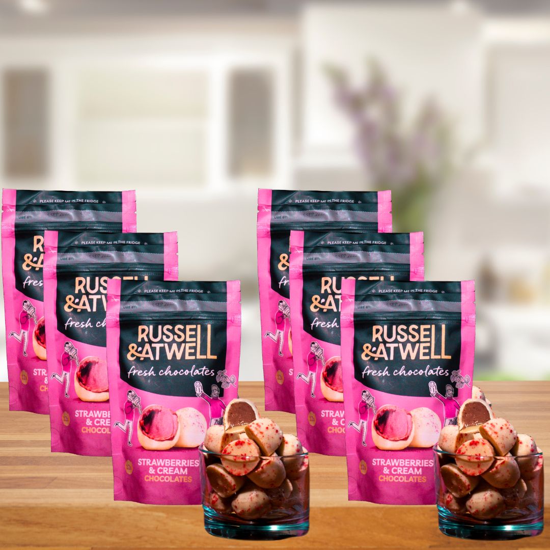 Strawberries & Cream Fresh Chocolate 6 - Pack - Russell and Atwell
