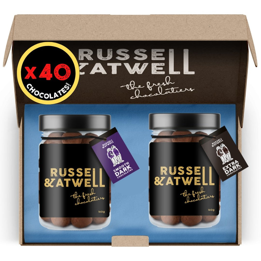 Dark-Lovers Fresh Chocolate 2-Jar Box - Russell and Atwell