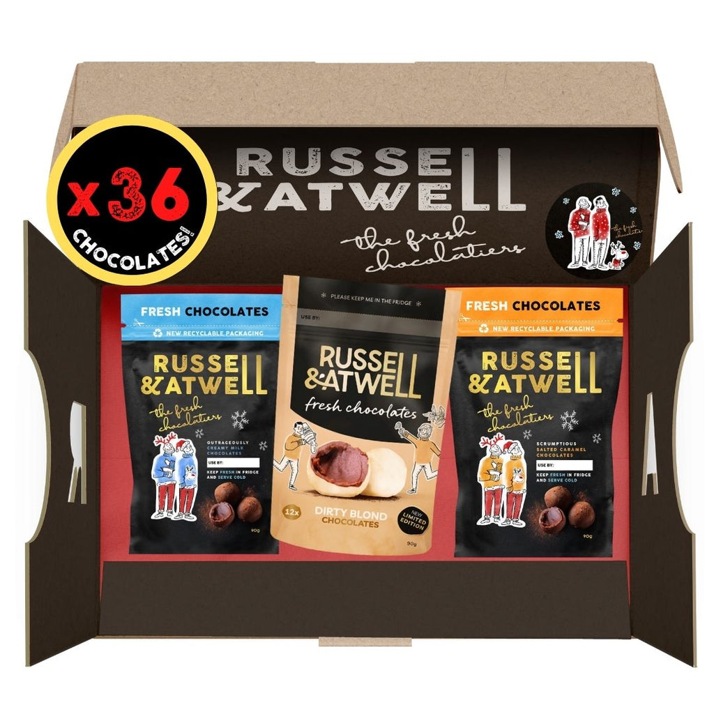 Festive Blond Monty Fresh Chocolate Triple-Pack - Russell and Atwell