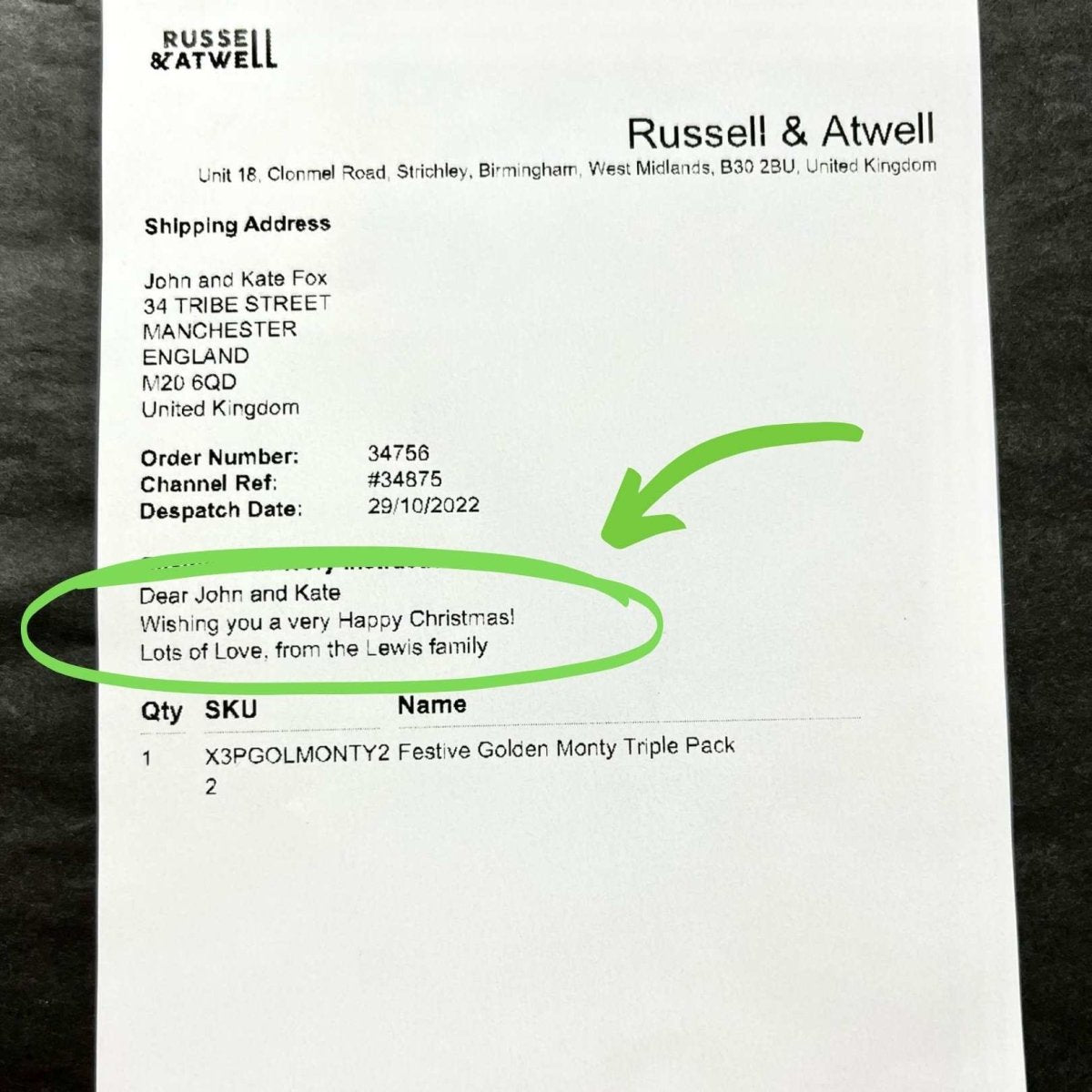 Festive Golden Monty Triple Pack - Russell and Atwell