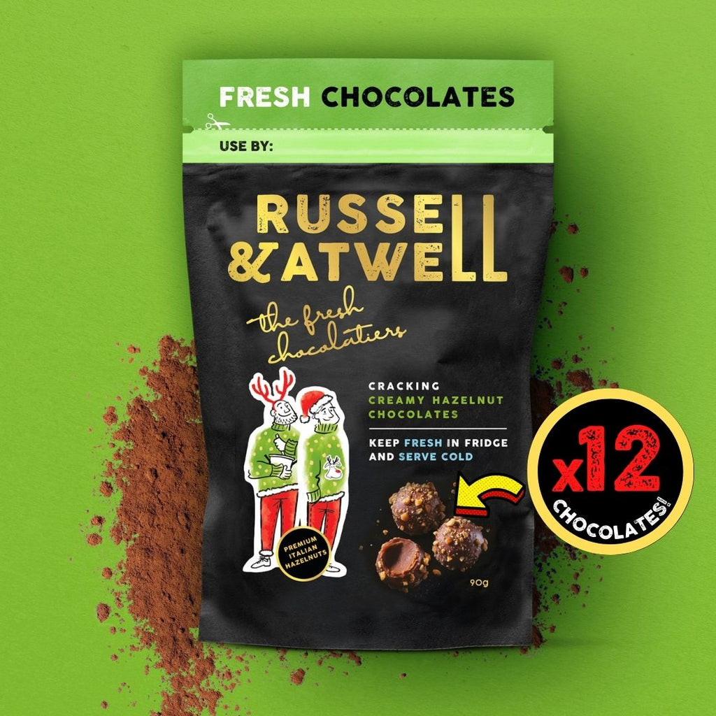 Festive Milk & Hazelnut Fresh Chocs & Socks - Russell and Atwell