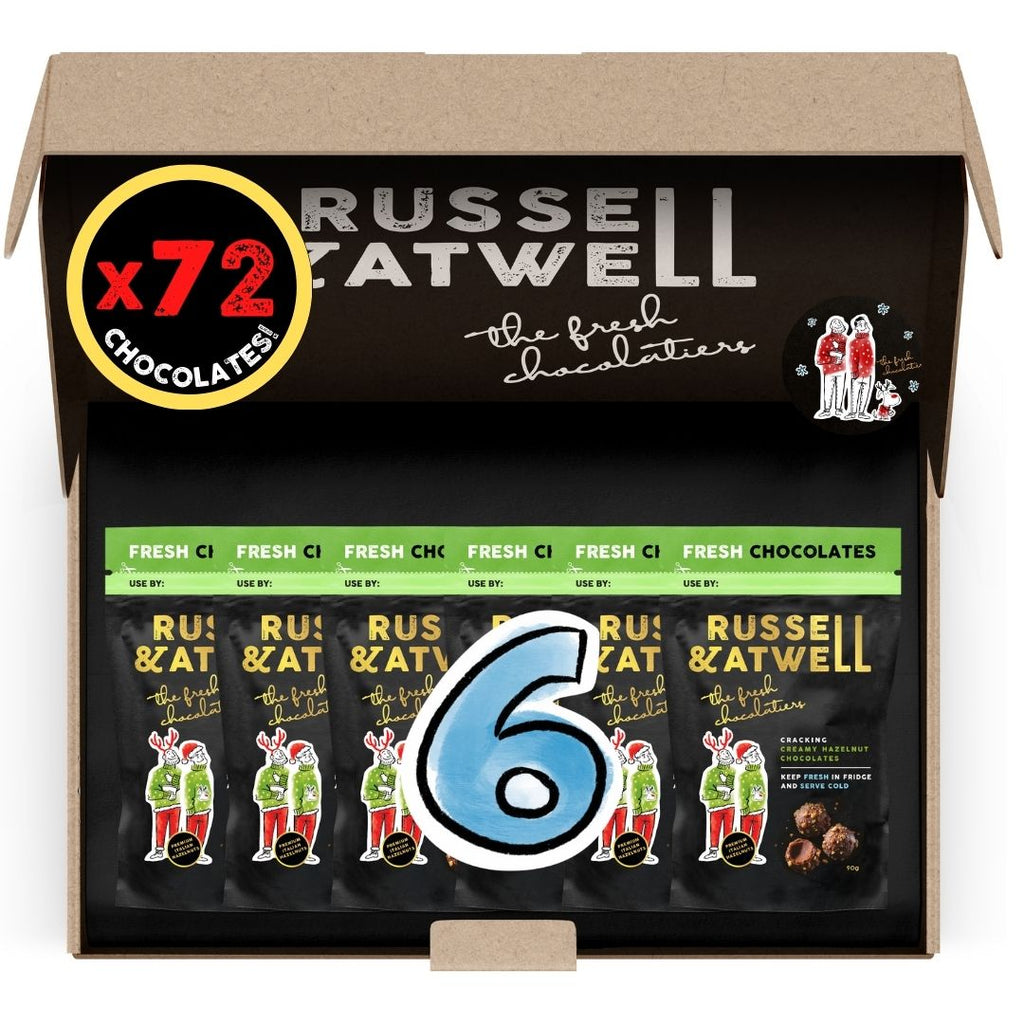 Festive Santa 6-Pack Creamy Hazelnut - Russell and Atwell