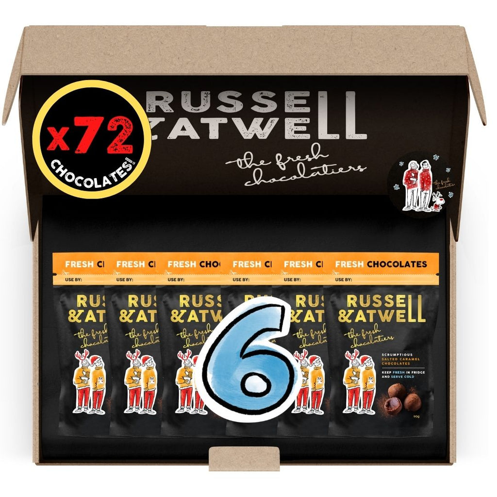 Festive Santa 6-Pack Salted Caramel - Russell and Atwell