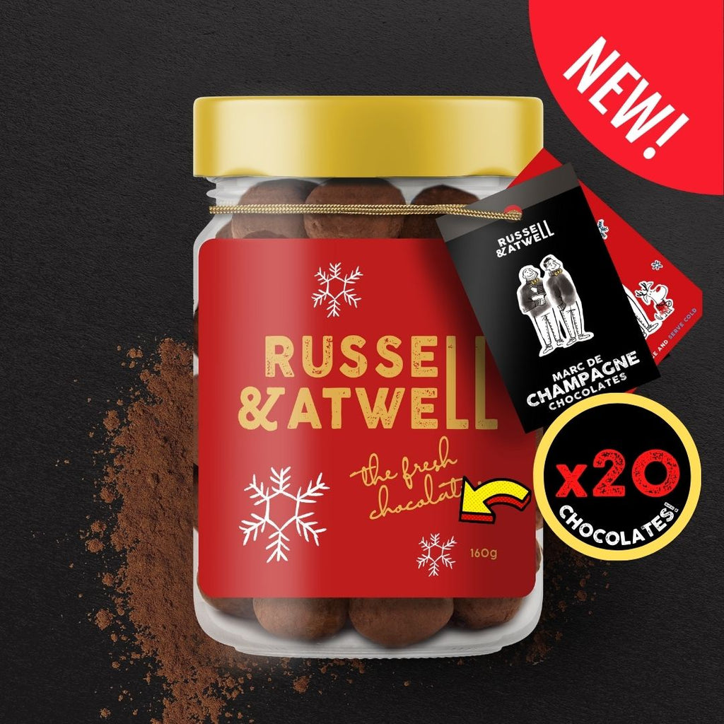NEW Festive Smooth Dark & Marc De Champagne 2-Jar Box - Russell and Atwell