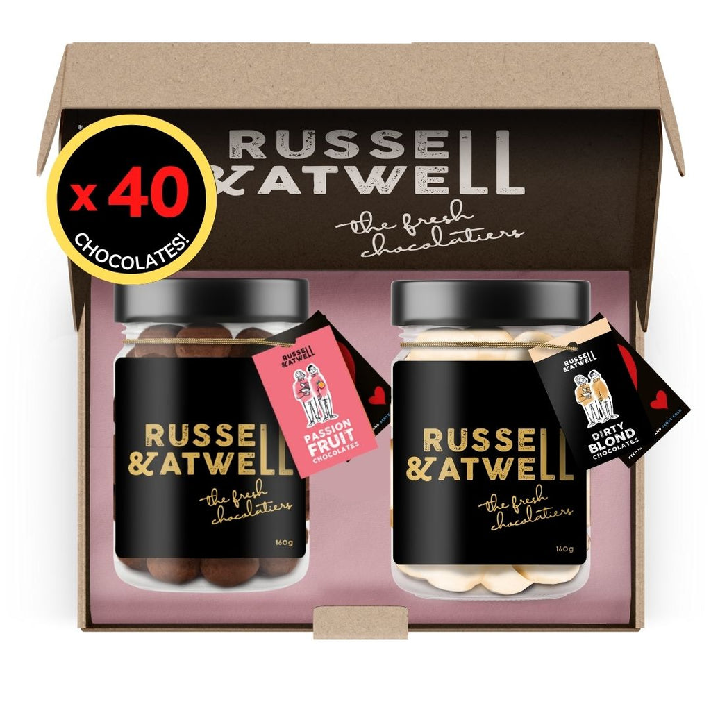 NEW Valentine's Passion & Blond Refillable Twin Jar Pack - Russell and Atwell