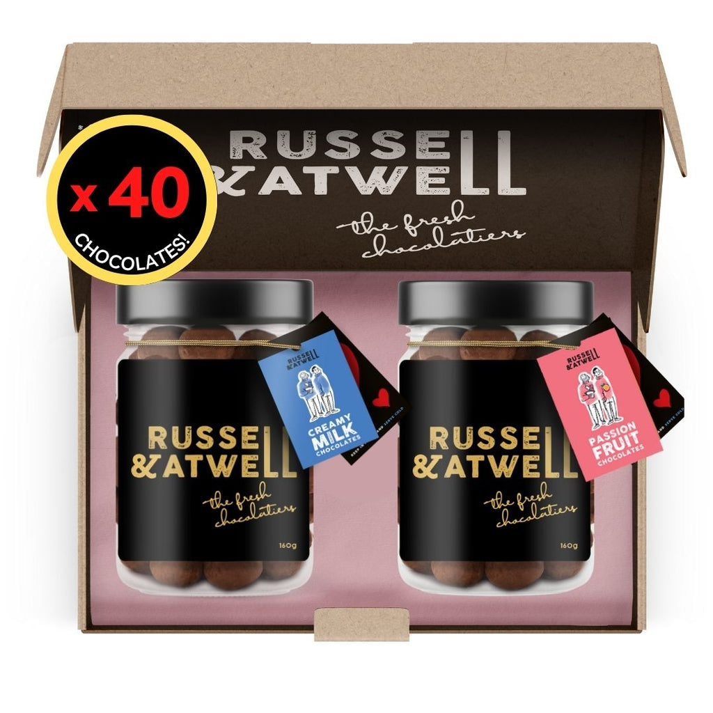 Valentine's Milk & Passion Fruit Refillable Twin Jar Pack - Russell and Atwell